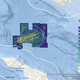Heat map showing the concentration of targets found on the seafloor.